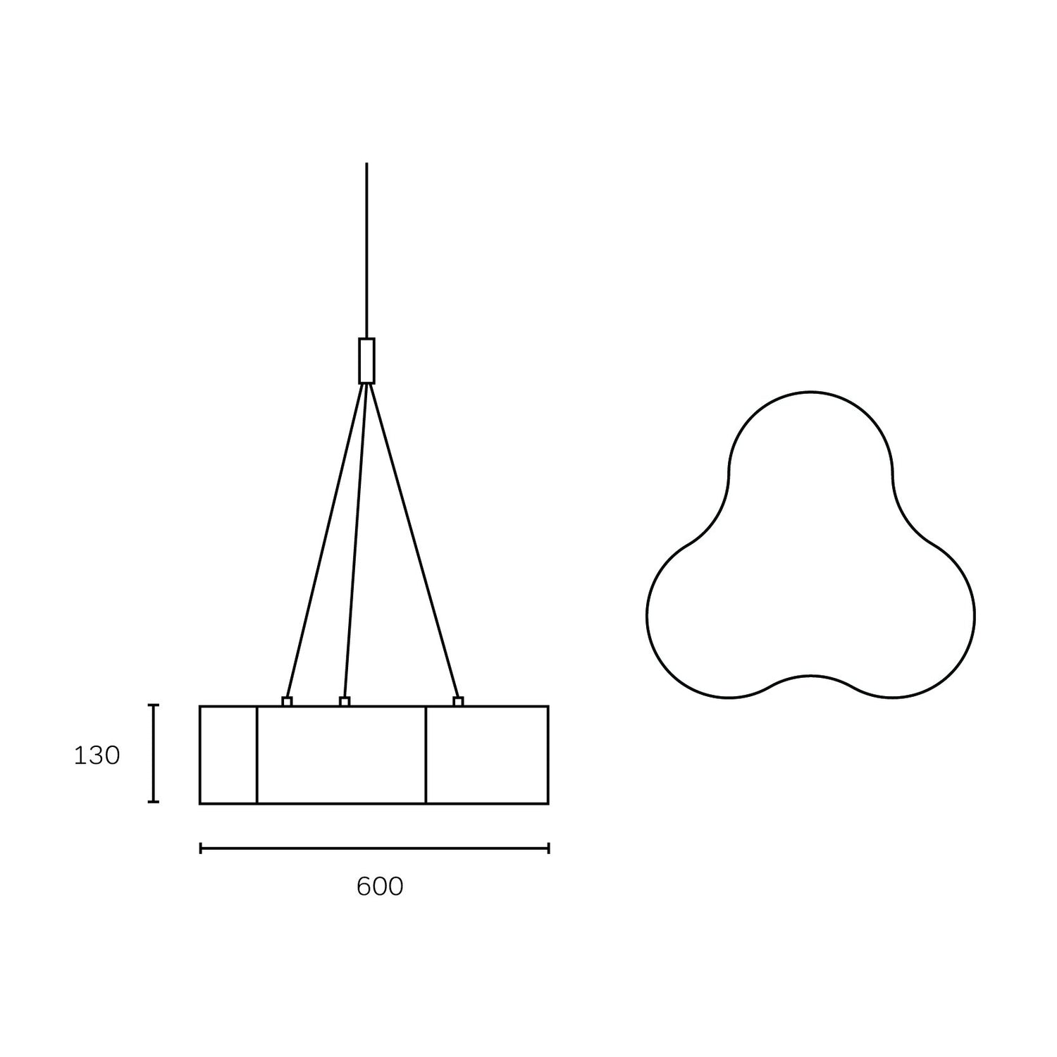 Triple riippuvalaisin 600 Riippuvalaisin Innolux